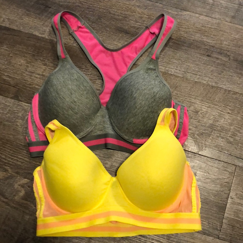 Padded sports bras.